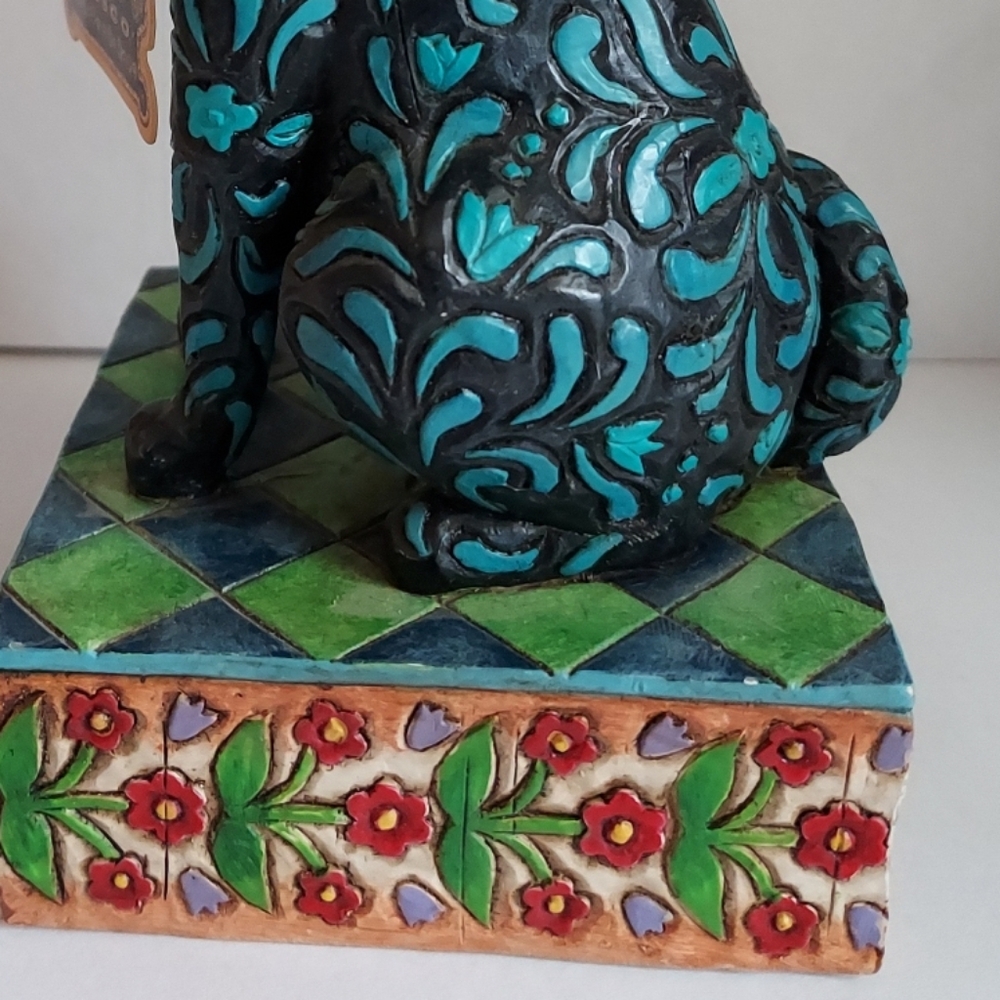 Jim Shore Heartwood Creek Black & Teal Decorative Dog Figurine Licorice - Picture 4 of 7